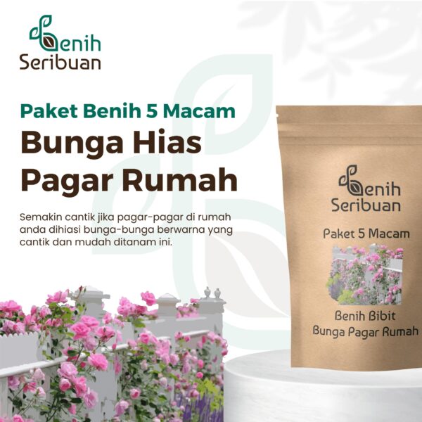 Bibit Bunga Pagar Rumah 5 Macam Benih Bunga Paket Seribuan