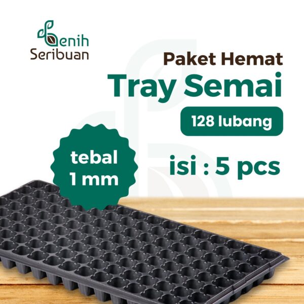 - Paket Tray Semai 5 pc Pot Tray Tebal 1 MM Lubang 128 Media Tanam Semai Benih